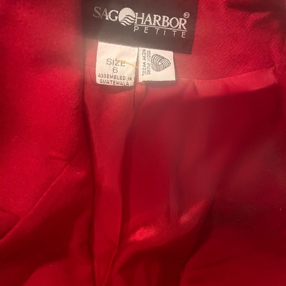 Vintage Sag Harbor Petite Vibrant Red Women's Blazer - Picture 12 of 16